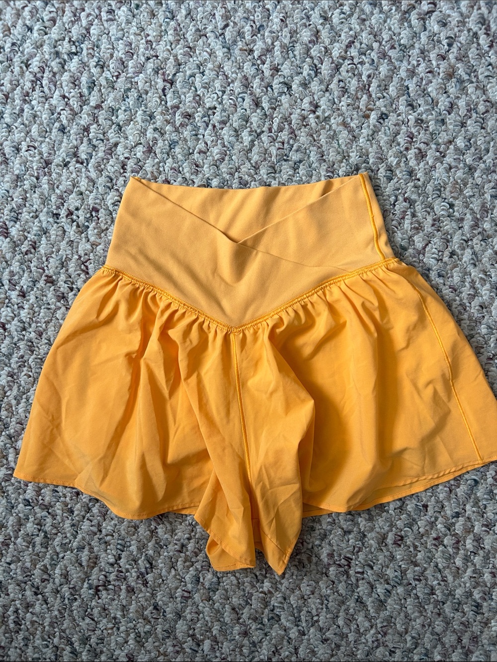 Womens Aerie Orange High-Waist Flowy Shorts